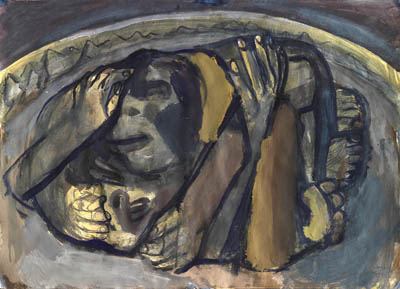 04.4_Fratricide_Tempera on cardboard 50x70cm